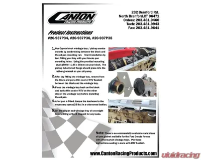 Canton Racing Products 15-730 & 15-734 Oil Pans Coyote Gen 3 Louver Tray/Pickup Combo - 20-937P34