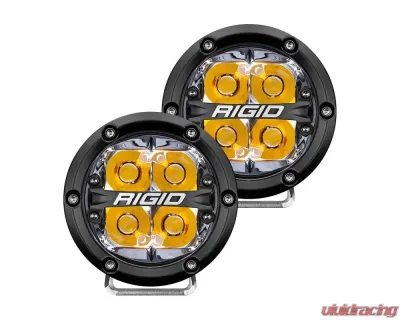 Rigid Industries x SHREDDY 360-Series 4in Lights w/Wt Bcklght (2) + 6 Covers (2 Pink/2 Teal/2 Blk) - 36117-SHREDDY