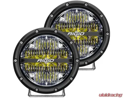 Rigid Industries x SHREDDY 360-Series 6in Lights w/Wt Bcklght (2) + 6 Covers (2 Pink/2 Teal/2 Blk) - 36204-SHREDDY