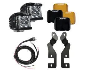 Rigid Industries A-Pillar LED Light Mount Kit w/D-SS Series Side Shooter Light Pods Flood Optics Ford Bronco Sport 2021-2025