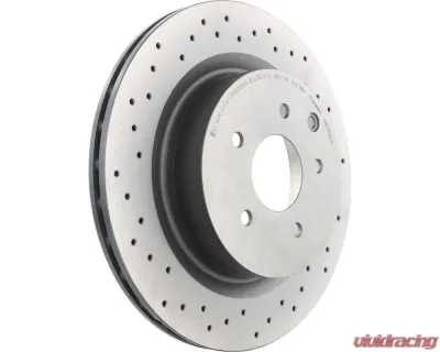 Brembo Premium UV Coated Rear Xtra Cross Drilled Brake Rotor for Infiniti G35, Nissan 350Z - 09.7356.2X