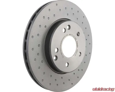 Brembo Brakes Premium UV Coated Front Xtra Cross Drilled Brake Rotor for Mercedes-Benz C-Class 2001-2005 - 09.8411.1X