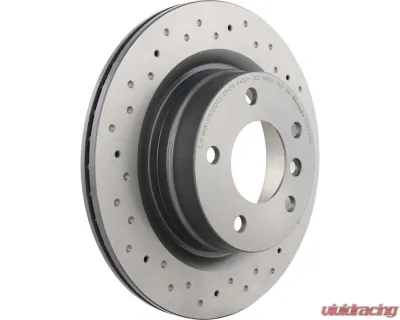 Brembo Premium UV Coated Rear Xtra Cross Drilled Brake Rotor for BMW 325i 2006, 328i 2007-2013 - 09.9793.1X