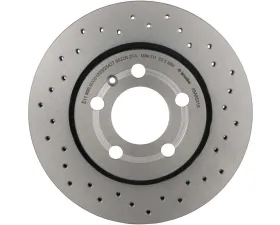 Brembo Premium UV Coated Rear Xtra Cross Drilled Brake Rotor for Audi TT MK1, VW Golf, Jetta