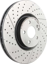 Brembo Premium UV Coated Front Brake Rotor for Mercedes-Benz CLA45 AMG 2014-2019, GLA45 AMG 2015-2019, High Carbon, Drilled & Grooved                                     - 09.B913.11 - Image 3