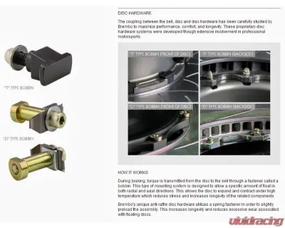 Brembo Brakes D-Bobbin Semi-Floating Disc Hardware Pack 6mm Flange 8 Hole for GT Kits - 915501
