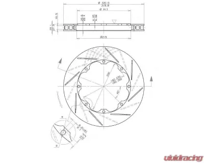 Brembo 380x32mm Disc Type 5 Slotted 72V 65A Unplated Right 2pc Replacement Ring - 9852843