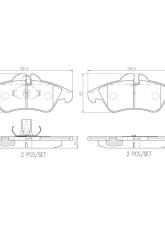 Brembo Brakes Premium NAO Ceramic Brake Pads P50029N for Teves Systems, 20.6mm Thickness                                     - P50029N - Image 2