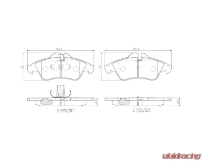 Brembo Brakes Premium NAO Ceramic Brake Pads P50029N for Teves Systems, 20.6mm Thickness - P50029N