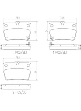 Brembo Brakes P83119N Premium NAO Ceramic Brake Pads - Universal Fitment 14.2mm Thickness                                     - P83119N - Image 2