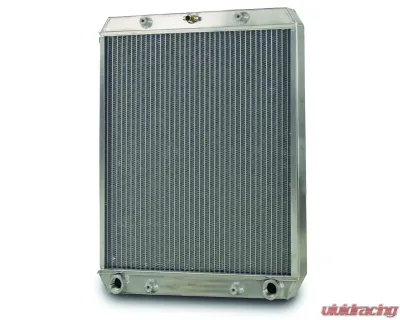 AFCO 3/4 FNPT Inlet 3/4 FNPT Outlet Aluminum Radiator Dragster/Roadster Double Pass - 80108NR