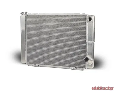 AFCO 27 1/2" W x 19" T w/ -16 AN Aluminum Radiator Circle Track/Late Model 27.5" Double Pass One 16AN Inlet Chevrolet - 80123N