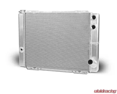 AFCO 27 1/2" W x 19" T w/ 2 -16 AN Aluminum Radiator Circle Track/Late Model 27.5" Double Pass Two 16AN Inlets Chevrolet - 80124N