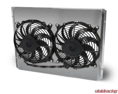 AFCO Aluminum Fan Shroud Dual Satin Shroud Chevrolet Truck 1955-1959 - 80137-F-DS-N