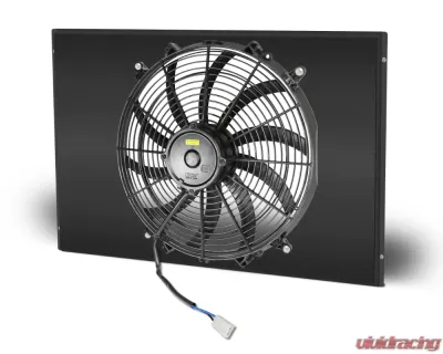 AFCO Aluminum Fan Shroud Single Black Shroud w/ Trans Cooler Chevrolet Truck 1955-1959 - 80137-F-SB-Y
