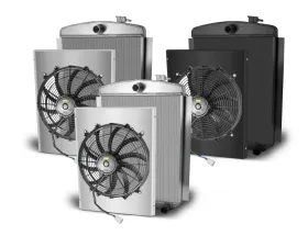 AFCO Aluminum Black Radiator & Shroud Single Black Shroud Chevrolet Truck 1947-1955