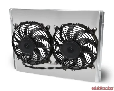 AFCO Aluminum Fan Shroud Dual Polished Shroud w/ Trans Cooler Chevrolet 1949-1954 - 80139-F-DP-Y