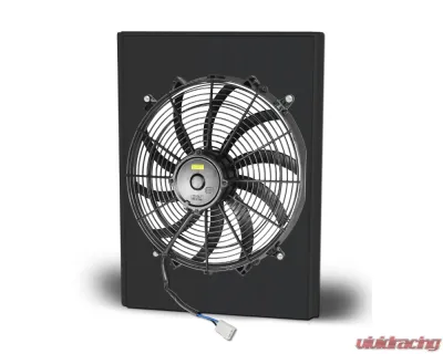 AFCO Aluminum Fan Shroud Single Black Shroud w/ Trans Cooler Chevrolet 1949-1954 - 80139-F-SB-Y