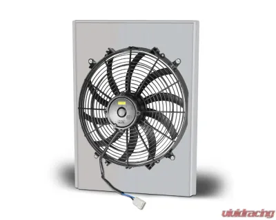 AFCO Aluminum Fan Shroud Single Satin Shroud w/ Trans Cooler Chevrolet 1949-1954 - 80139-F-SS-Y