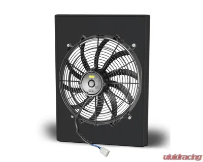 AFCO Aluminum Shroud Only Single Black Shroud w/ Trans Cooler Chevrolet Engine Radiator Ford 1942-1948 - 80141-F-SB-Y