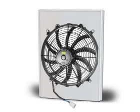 AFCO Aluminum Shroud Only Single Polished Shroud w/ Trans Cooler Chevrolet Engine Radiator Ford 1942-1948