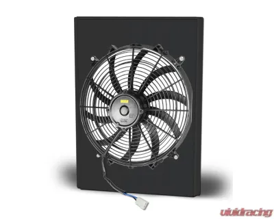 AFCO Aluminum Shroud Only Single Black Shroud w/ Trans Cooler Ford 1933 & 1934 - 80146-F-SB-Y