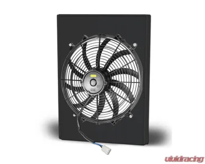 AFCO Aluminum Shroud Only Single Black Shroud w/ Trans Cooler Ford 1936 - 80149-F-SB-Y