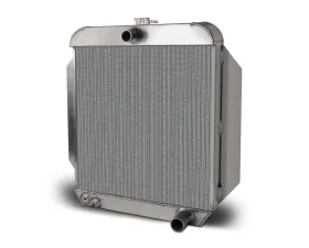 AFCO Aluminum Satin Radiator & Shroud Single Black Shroud Ford Trucks 1953-1956