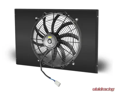 AFCO Aluminum Shroud Only Single Black Shroud Chevrolet 1955-1956 - 80163-F-SB-N