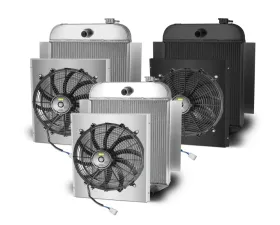 AFCO Aluminum Black Radiator & Shroud Single Black Shroud Chevrolet 1942-1948