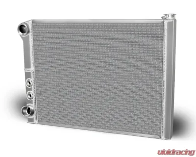 AFCO Universal 20 AN Female Inlet 26 x 19 x 1.50 Core Aluminum Radiator Ford Style Double Pass - 80184FNDP-U