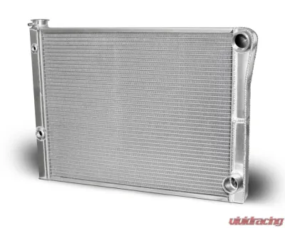AFCO 27.5 x 19 x 1.50 Core Universal 20 AN Female Inlet w/ 1/2 & 1/8 Bung Double Pass Radiator Chevrolet - 80185NDP-UA