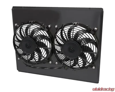 AFCO Aluminum Shroud Only Dual Black Shroud Single Pass Chevrolet S-10 1982-1993 - 80240-F-DB-N