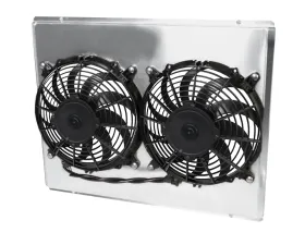 AFCO Aluminum Shroud Only Dual Polished Shroud w/ Trans Cooler Chevrolet Truck & Blazer 1973-1981