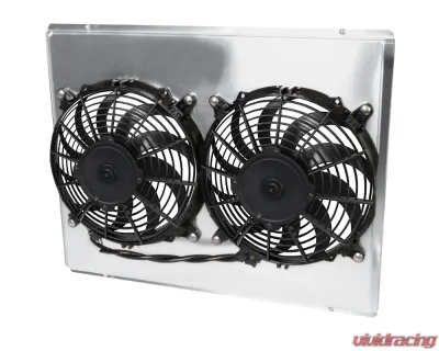 AFCO Aluminum Shroud Only Dual Polished Shroud w/ Trans Cooler Chevrolet Truck & Blazer 1973-1981 - 80242-F-DP-Y