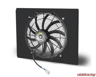 AFCO Aluminum Shroud Only Single Black Shroud w/ Trans Cooler Chevrolet Truck & Blazer 1973-1981 - 80242-F-SB-Y