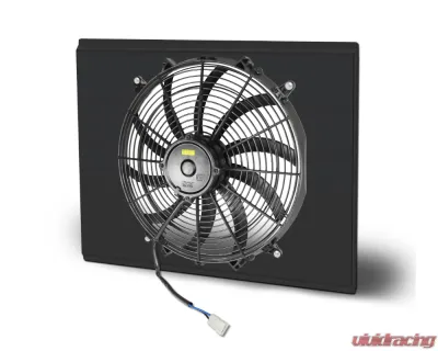 AFCO 28" Wide Aluminum Shroud Only Single Black Shroud Small Block/Big Block w/ Trans Cooler Chevrolet Camaro 1967-1969 - 80251-F-SB-Y