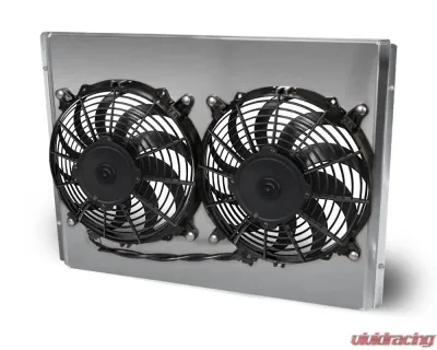 AFCO Aluminum Shroud Only Dual Satin Shroud Downflow Chevrolet Chevelle 1966-1967 - 80252-F-DS-N