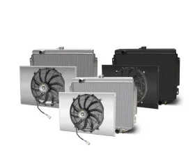 AFCO Aluminum Black Radiator & Shroud Single Black Shroud Downflow Chevrolet Chevelle w/ BBC & SBC 1966-1967