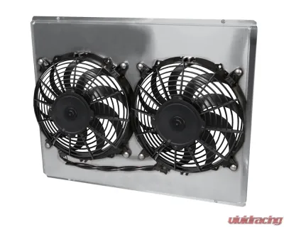 AFCO Aluminum Shroud Only Dual Satin Shroud Crossflow Chevrolet Chevelle 1968-1977 - 80253-F-DS-N