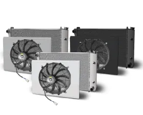 AFCO Aluminum Black Radiator & Shroud Single Black Shroud Chevrolet Camaro 1970-1981