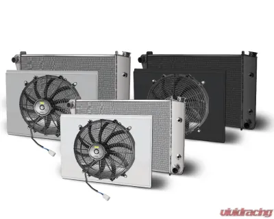 AFCO Aluminum Black Radiator & Shroud Single Black Shroud Chevrolet Camaro 1970-1981 - 80255-B-SB-N