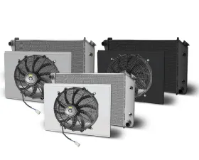 AFCO Aluminum Black Radiator & Shroud Single Black Shroud Pontiac LeMans | Chevrolet Monte Carlo 1978-1987