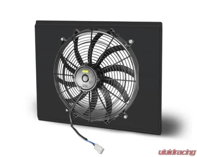 AFCO Aluminum Shroud Only Single Black Shroud Chevrolet Corvette w/ BB & SB 1973-1976 - 80265-F-SB-Y