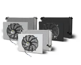 AFCO Aluminum Black Radiator & Shroud Single Black Shroud Chevrolet Corvette w/ BB & SB 1973-1976