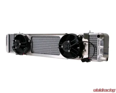 AFCO 31" x 5-3/8" x 5-13/16" Aluminum Heat Exchanger w/ Dual Fans Double Pass Mustang Cobra 2003-2004 - 80275PRO