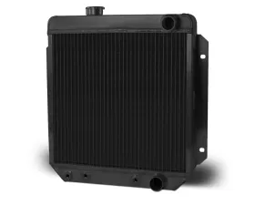 AFCO Aluminum Black Radiator Black Passenger Outlet Ford Mustang 1964-1966
