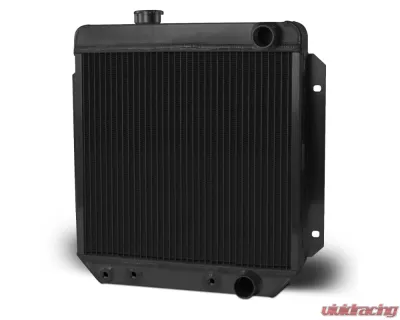 AFCO Aluminum Black Radiator Black Passenger Outlet Ford Mustang 1964-1966 - 80276-B-NA-N