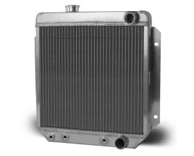 AFCO Aluminum Satin Radiator Passenger Outlet Ford Mustang 1964-1966