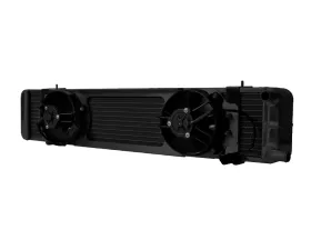 AFCO Aluminum Black Radiator & Shroud Single Black Shroud Passenger Outlet Ford Mustang 1964-1966
